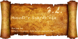 Huszár Lukrécia névjegykártya